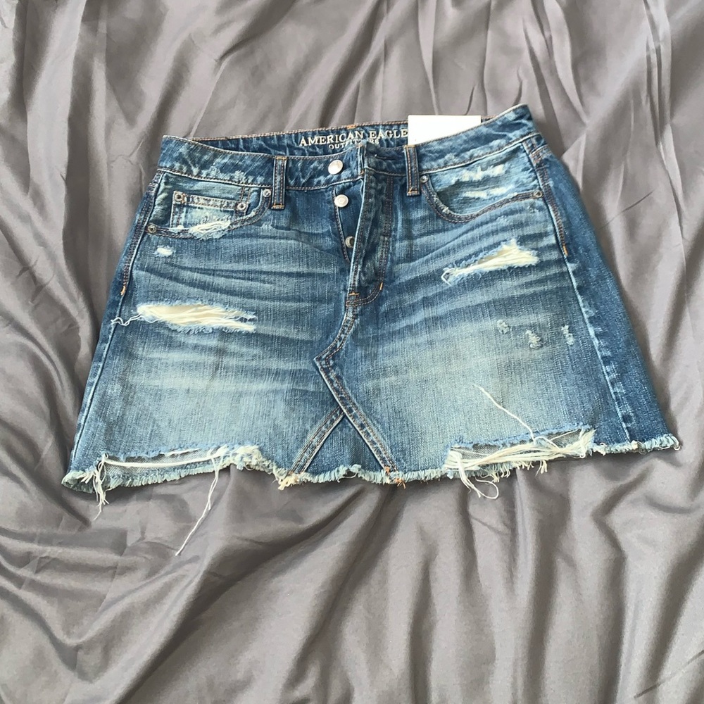 distressed mini skirt